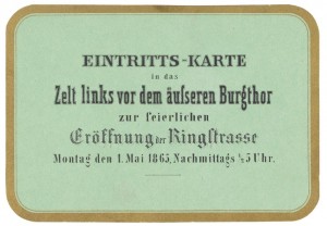 Opening invitation Ringstraße, 1865, © Wien Museum