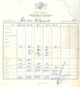 Restaurant bill of 1972