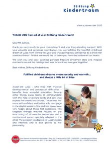 Letter Stiftung Kindertraum