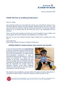 Letter of Stiftung Kindertraum